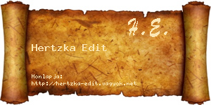 Hertzka Edit névjegykártya